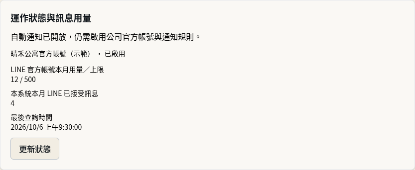 步驟 1：確認自動通知與官方帳號的狀態